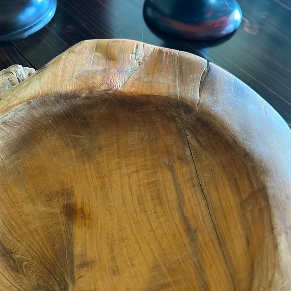 Large Raw Teak Root Wood Bowl, Made In Indonesia. - Picture 6 of 11